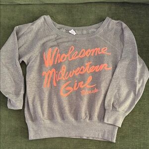 Brew City Midwestern Girl Sweatshirt with Coral Text sz M
